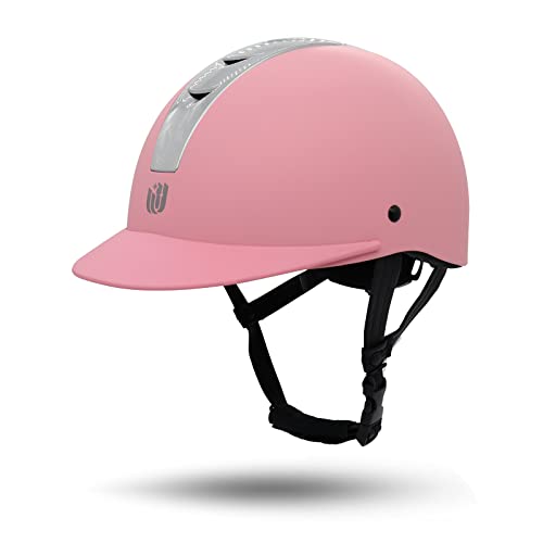 LIONCIANO Casco de Equitación, Casco de Montar Ajustable Unisex Adulto, Casco de Equitación Infantil, Protección para Todos Los Jóvenes Entusiastas de La Equitación(Rosa Plateado, S49-53cm) Cover