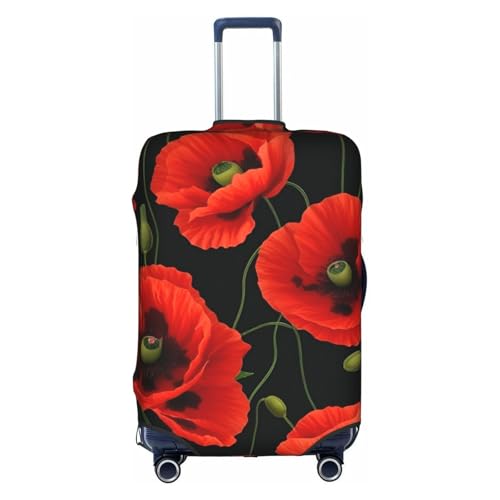 Poppy Flowers Tsa Approved Luggage Cover For 18-32 Inch Suitcases Scratch-Resistant Stretch Luggage Cover
