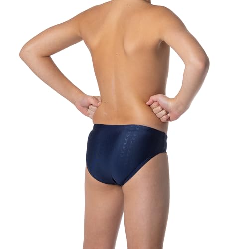 Flow Swim Briefs – Boys Brief Style Swimsuit Sizes 21 to 32 in Black, Navy, and Blue (Navy, 25 (24" - 25" Waist))