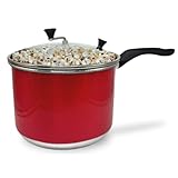 Pipoqueira Nº 20 Alumínio Vermelho com Tampa de Vidro 4 Litros – Praticidade e Qualidade!