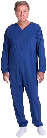 FERRUCCI COMFORT Pijama geriátrico antipañal para Personas Mayores 9078 ML PL - 100% Algodon - Mangas largas y Pantalones Largos
