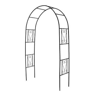 Flohover Iron Pergola Arbor Practical, Garden Arbor Arch, Metal Trellis Archway for Climbing Plants Rose Grape Vines, Pergola Decoration for Backyard Patio Lawn Pathway 7 Ft High x 4.1 Ft Wide