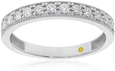 La Joya 1/4 CT TW Certified Lab Created Wedding Diamond Bands - Sparkling 10k White Gold Eternity Diamond RIng, Promise Ring, Anniversary Ring and White Gold Womans Wedding Band | Ring Size 7