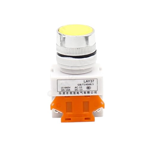Interruptor de botón pulsador LAY37 Y090 de 22 mm con autobloqueo 1 NA 1 NC 10A 250V CA