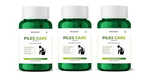 Image of Piles care capsules - Pack of 3(60 veg caps each) | Ayurvedic | Fast relief from hemorrhoids & fissure
