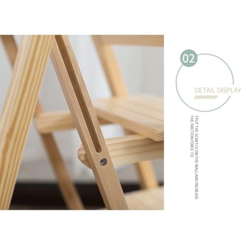 Taburete plegable de madera maciza: escalera portátil y ligera para el hogar 6