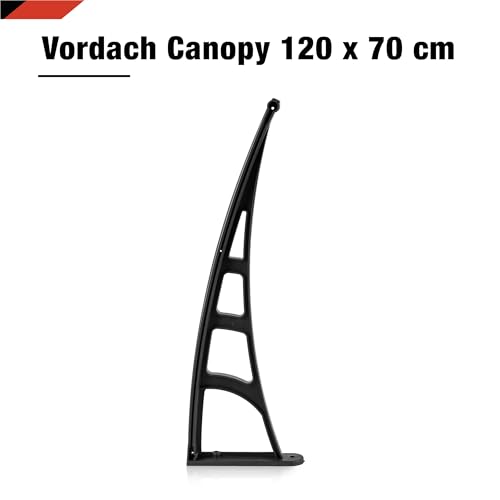 Vordach | Haustürvordach | Eingangsüberdachung 120 x 70 cm aus Polycarbonat, Stärke 4 mm, klar