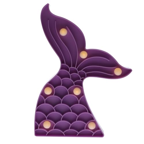 HOMSFOU Led Fischschwanz-lampe Tischleuchte Lila Dekoratives Nachtlicht Schlafzimmertisch Partystimmung Wohnraumbeleuchtung Schlanke Leichte Fishtail-form Für Einfache Aufstellung Und Häng