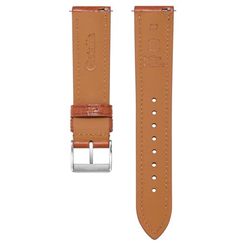Image of Getalia Italian leather Watch Band Tuscany Natural Vegetable-Tanned Full Grain Genuine Leather,18mm 19mm 20mm 21mm 22mm Quick Release Replacement Watch Straps for Men and Women Thick and Soft