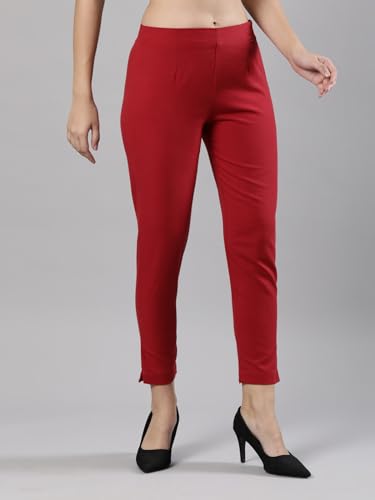 Image of Femmora Comfortable Fit Solid Straight Pant, Breathable Cotton Fabric with Side Zip Button Closure, for Women, Pack of 1