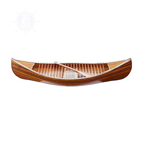 image for Old Modern Handicrafts 6 ft Wooden Canoe with Ribs with Matte Finish -