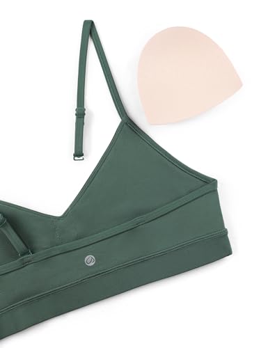 Image of CRZ YOGA Butterluxe V Neck Sports Bras | Light Support, Removable Pads, Yoga, Extremely Soft, Square Back, Adjustable Spaghetti Straps, for Women