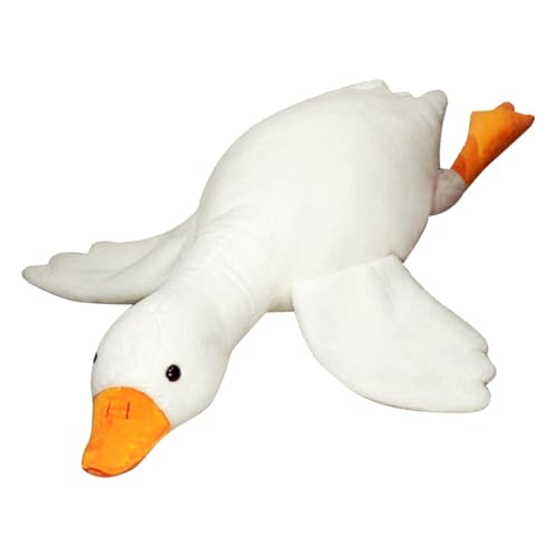 Swan Cuddle Plush - Peluche de ganso de terciopelo | Cojín de gran tamaño con textura supersuave para niños pequeños, encantador de peluche para perros perezosos y decoración de guardería