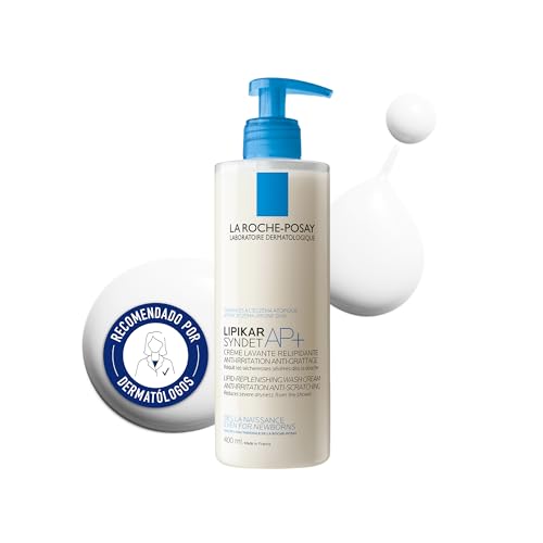 La Roche Posay Gel- Crema de Ducha, Limpiador, Relipidizante, Anti-Irritación, Nutre y Calma, Enriquecido con Niacinamida, Para Pieles Secas y Atópicas, Lipikar Syndet AP+, 400 ml