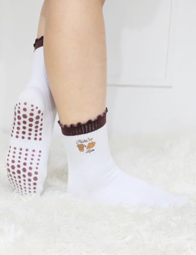 Pilates Grip Yoga Socks For Women Barre Socks Cute Athletic Non Slip Sock Crew For Workout Hospital3