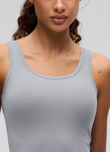 Image of CRZ YOGA Softembrace Scoop Neck Tank Top | Workout, Ultra Soft, Tight Fit, Waist Length, Double Lined, Sleeveless Shirts for Women
