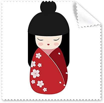 Red Kimono Sakura Japan Art Deco Gift Fashion Cleaning Cloth Phone Screen Glasses Cleaner 5pcs image 2