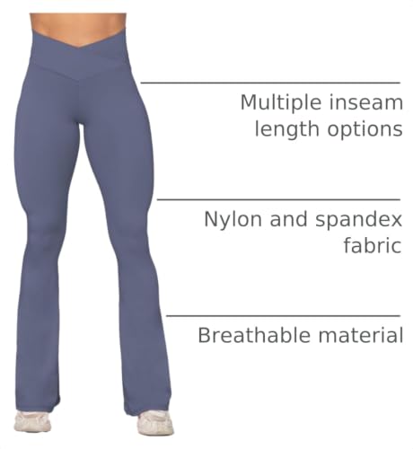 Image of Sunzel Flare Leggings, Crossover Yoga Pants with Tummy Control, High-Waisted and Wide Leg