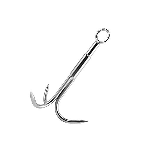 MHDMAG Grappling Hook, Anchor Hook, Carabiner Climbing Hook with 3-Claw Stainless Steel Hooks