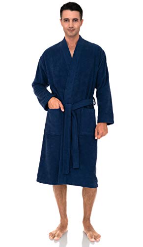 TowelSelections Mens Robe, Cotton Terry Cloth Bathrobe, Soft Bath Robe for Men 2X-3X Patriot Blue