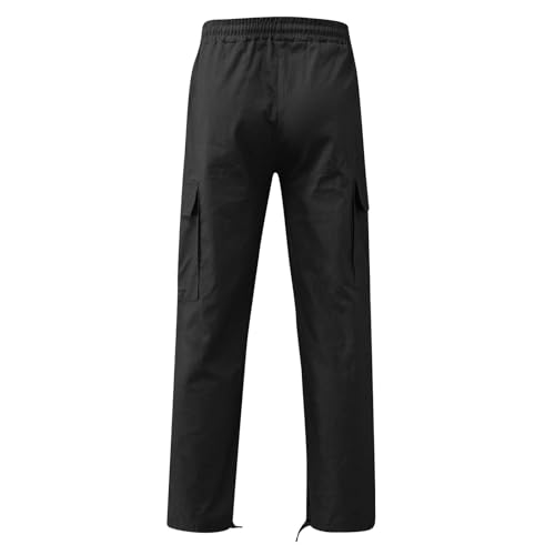 Cargo Pants Men Drawstring Straight Leg Hiking Pants Casual Relaxed Fit Outdoor Workout Joggers Trousers with Pockets2