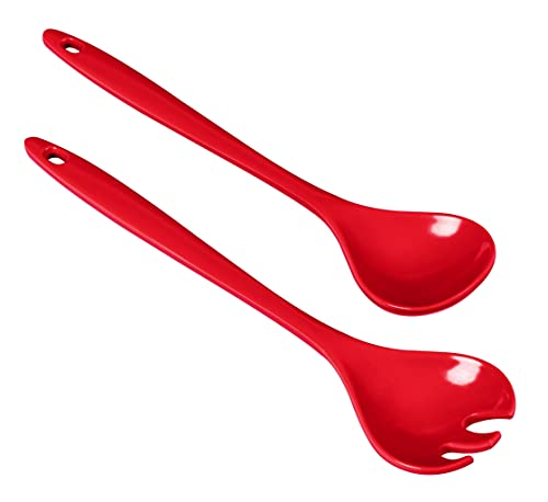KUHN RIKON 24293 Salatbesteck (Rot/Dunkelrot), Plastic, 28 x 6.5 x 2 cm