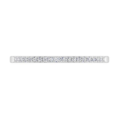 1/10 to 1/2 Carat Diamond Semi-Eternity Wedding Band Ring in 14K White Gold (I1-I2 Clarity)3
