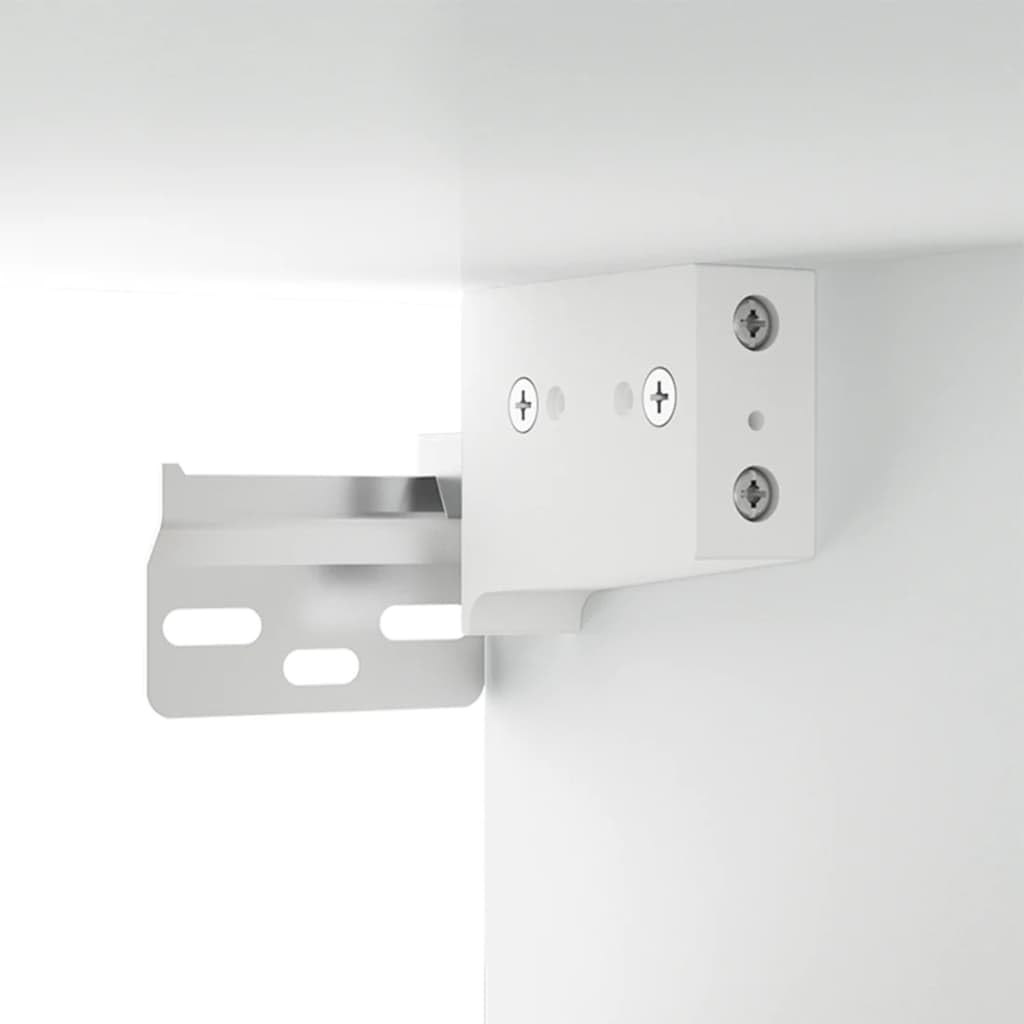 Meuble TV Mural Blanc 100x34,5x40 cm en Bois d'ingénierie avec Espace de Rangement pour Salon séjour Chambre Bureau