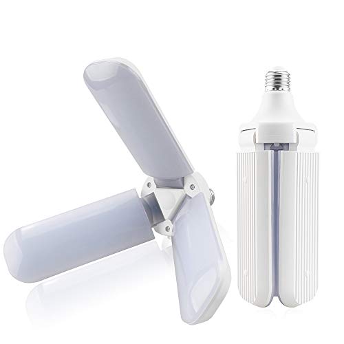 K JINGKELAI 45W LED Bulbs Super Brighter 45W Ceiling Fans led Bulb Lamps Foldable Household 3 Blades LED Light Bulbs,90 Angle Adjustable,E27 Medium Socket Base,4000Lm,Warm White 3000K by K JINGKELAI - Image 4