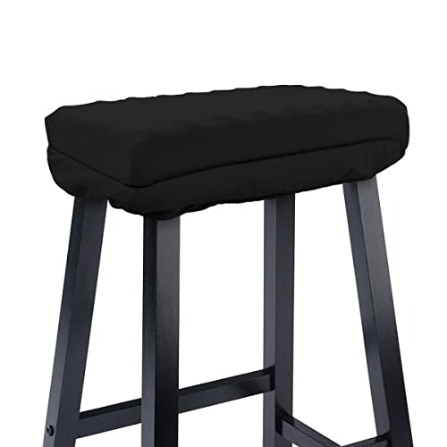 baibu Non Slip Rectangle Bench Stool Cushion, Kitchen Counter Stool Covers Saddle Stool Seat Cushions with Elasticized Edge – One Pad Only (Black, 18×9.5×1.5in)