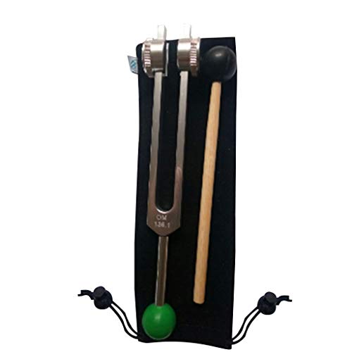 7haofang OM Tuning Fork 136.1 HZ Weighted - with Buddha Bead Base for Ultimate Healing and Relaxation - Green for Heart Chakra