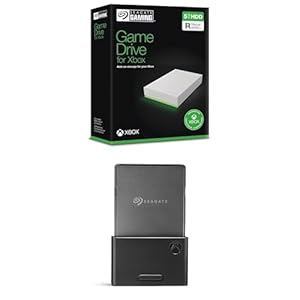 Seagate Game Drive Xbox 5TB tragbare Externe Festplatte, weiß mit LED + Expansion Card SSD 1TB Xbox Series X|S NVMe, beide Plug and Play und offiziel lizensiert, inkl Rescue Services (STJR1000400)