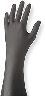 Disposable Gloves, Nitrile, XL, Black, PK50