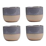 Muzrunq Ceramic Mug 4pcs Ceramic Coffee Cup 150ml Flat White Cup Espresso Cups Small Coffee Cup Set of 4 for Tea, Iced Tea, Whiskey Espresso Machine
