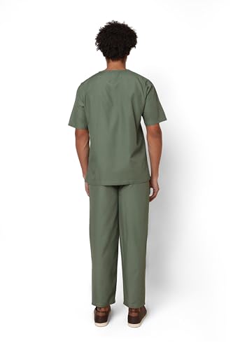 KNYA Active Men's 5-Pocket New Gen Scrubsuit V Neck Flexibile & Comfortable Top & Bottom Easily Accessible Pockets Uniform for Doctors