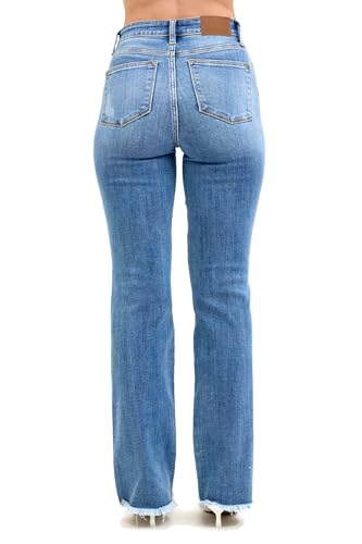 Judy Blue Women's High Waist Distressed Boot Cut Jeans4