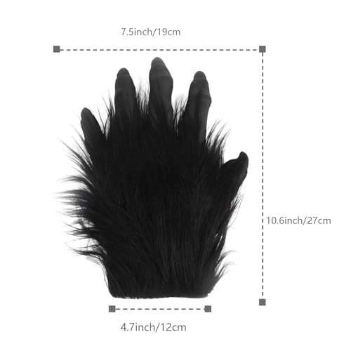 Guantes de látex negro de mono OhMill Gorilla para disfraz de pata de animal 6