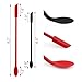 Cretty-Meet 2 PCS Mini Makeup Spatulas, Flexible Silicone Beauty Spatula Reusable Thin Jar Scrapers for Cosmetic Bottles, Get Last of Makeup Out (Black and Red)