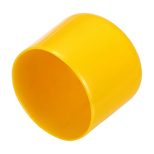 Image of uxcell 2pcs Rubber End Caps 55mm(2.2 Inch) ID Vinyl Round Tube Bolt Cap Cover Screw Thread Protectors Yellow, 40mm Height