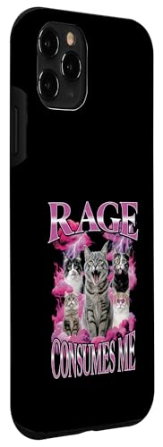 La Rage me Consomme Un mème Amusant sur Un Chat Bootleg Coque pour iPhone 11 Pro