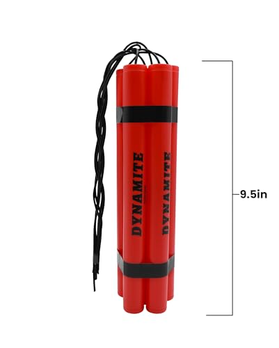 Nicky Bigs Novelties Adult Fake Dynamite Red TNT 6 Stick Bundle Plastic Prank Pretend Explosive Bomb Pack Film Costume Prop