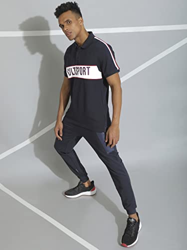 Image of CULT Men's Colourblock Active Polo T-Shirt, Moisture-Wicking, Lightweight, Breathable Fabric, Durable, Activewear, Regular Fit, Topwear for Tennis, Golf, Billiards