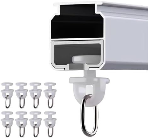 Sliding Ceiling Curtain Rod | 1.6-19.6 Ft Adjustable Rail Track | Silent Pulleys Drapery System for Apartments, Studios, Open Spaces (85cm/2.79ft)