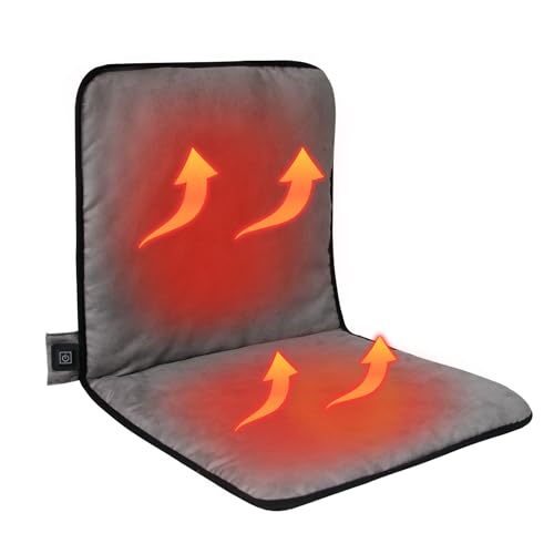 JLDTOP Heated Seat Cushion, Portable Grandstand Seat Cushion, 3-Level Adjustable Heating Cushion, USB Power Supply (Note: No Power Bank), Ideal Choice for Outdoor Sports Fields - Gray