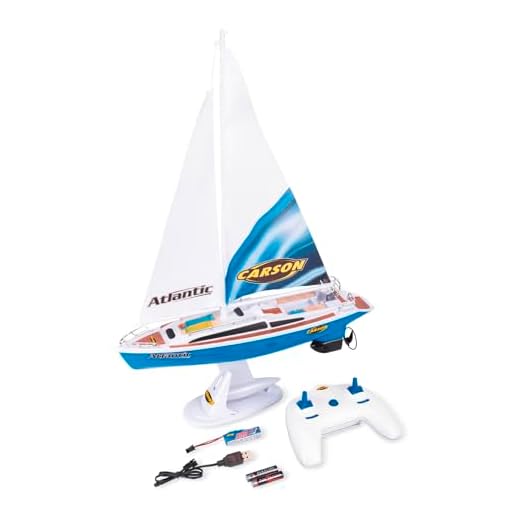 Carson 500108053 Segelboot Atlantic 2.4GHz 100% RTR - Ferngesteuertes Boot, RC Boot, Ferngesteuertes Boot für Kinder und Erwachsene, inklusive Fernsteuerung