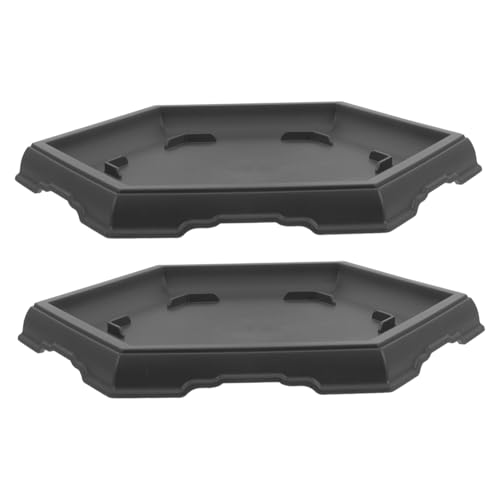 BESTonZON 2Pcs Hexagonal Plant Saucers Durable Flower Pot Trays for Use Water Drainage Trays to Keep Floors Clean and Tidy for Bonsai Succulent Pots