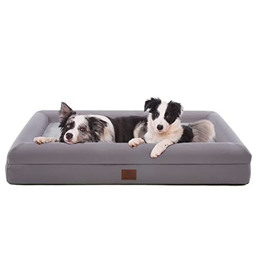 Eterish Orthopedic Dog Bed for Large Dogs (4 inches Thick) XL Grey