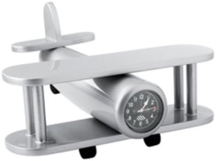 7.25" Biplane Analog Quartz Chronometer, High Gloss Silver
