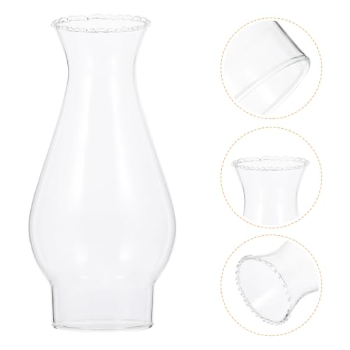 Image of Glass Kerosene Lamp .08In X 3.14In Windproof Oil Lamp Cover Retro Style Replacement Lampshade for Decorative Lighting and Diy Oil Lamps