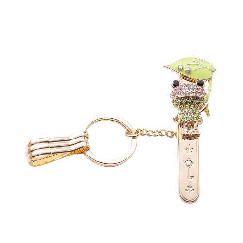 [３　ｃａｒａｔ] バッグキークリップ カエルの雨宿り 蛙 グッズ キーホルダー 2秒で鍵が見つかる おしゃれ レディース 人気 ギフト